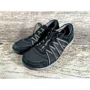 Dansko Honor Suede Women’s Size 40 Black Leather/Fabric Bungee Tie Sneakers